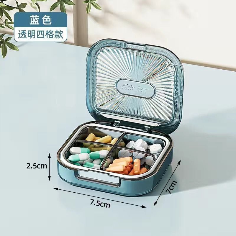 Medicine Box Portable Medicine Tablets Subdivision Portable Storage Large Capacity Sealed Mini Small Size Pill Box - Image 1